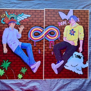 Reki Kyan Langa Hasegawa Sk8 the Infinity Split Art Print