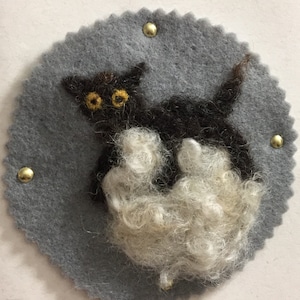 Kätzchen und Schneeball, Nadelfilzkarten, 3 Karten in der Packung, kleine und einfache handgemachte Kunst