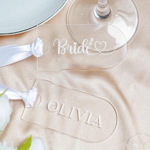 Etiquetas de acrílico transparente para nombres, tarjetas de lugar para bodas, etiquetas personalizadas para damas de honor, etiquetas para fiestas, etiquetas para fiestas/aniversarios, etiquetas para equipaje.