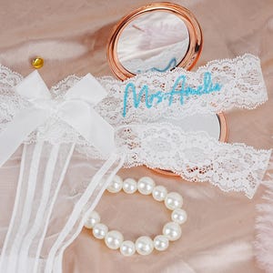 See Through Thong for Bride, Sexy Lace Thong with Bow, Mrs. Bride Lace Thong, Custom Bachelorette Party Thong, Embroidered Women Underwear