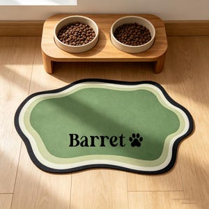 Tapis d'alimentation personnalisé pour animaux de compagnie, tapis pour gamelle avec nom personnalisé pour chien et chat, tapis antidérapant pour gamelle, tapis pour plateau d'alimentation, cadeaux pour les amoureux des animaux