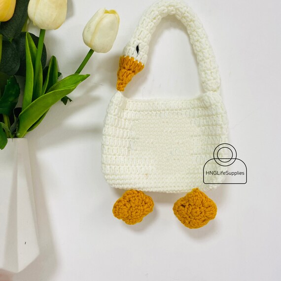 Crochet cheap white bag