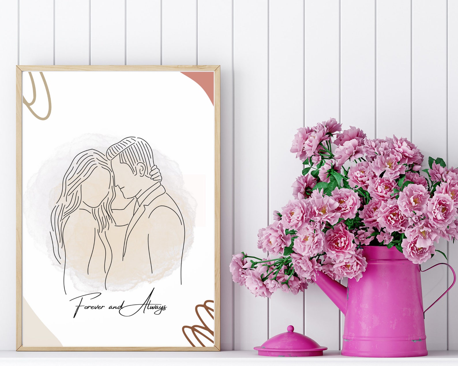 Couple Line Art Print Couple Sketch Minimalist Wall Art Etsy