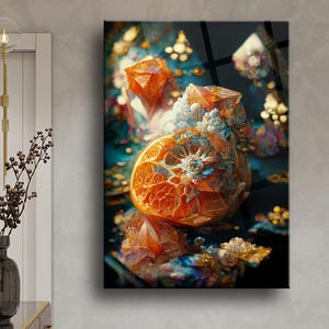 Orange Glass Wall Art Colorful Orange Glass Art Orange Glass Wall Decor Orange Glass Artwork for Wall