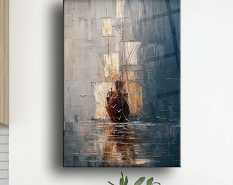 ship wall art  sailing ship painting nautical wall decor boat wall art maritime art print gift for sailor marine style decor