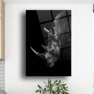 rhinoceros wall art rhino painting rhino print rhino decor wild animal wall art safari animal print african wildlife art