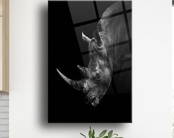 rhinoceros wall art rhino painting rhino print rhino decor wild animal wall art safari animal print african wildlife art