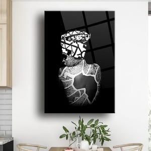 Art du verre femme Verre femme Art de la silhouette féminine Vitrail femme Art mural femme Décoration féminine Art abstrait femme Art mural dame