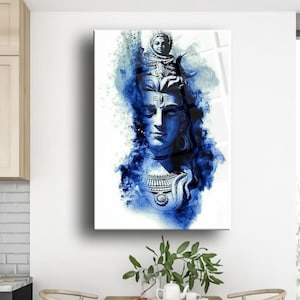 Art du mandala Shiva Géométrie sacrée Shiva divinité hindoue Art mural Shiva Statue de dieu hindou Décoration de dieu indien Décoration Shiva Cadeau Shiva