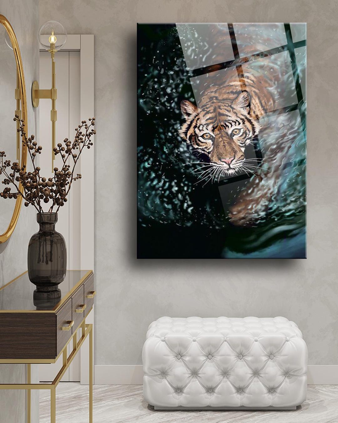 Jungle Animal Wall Art Safari Wall Decor Fierce Tiger Wall Art Luxury ...