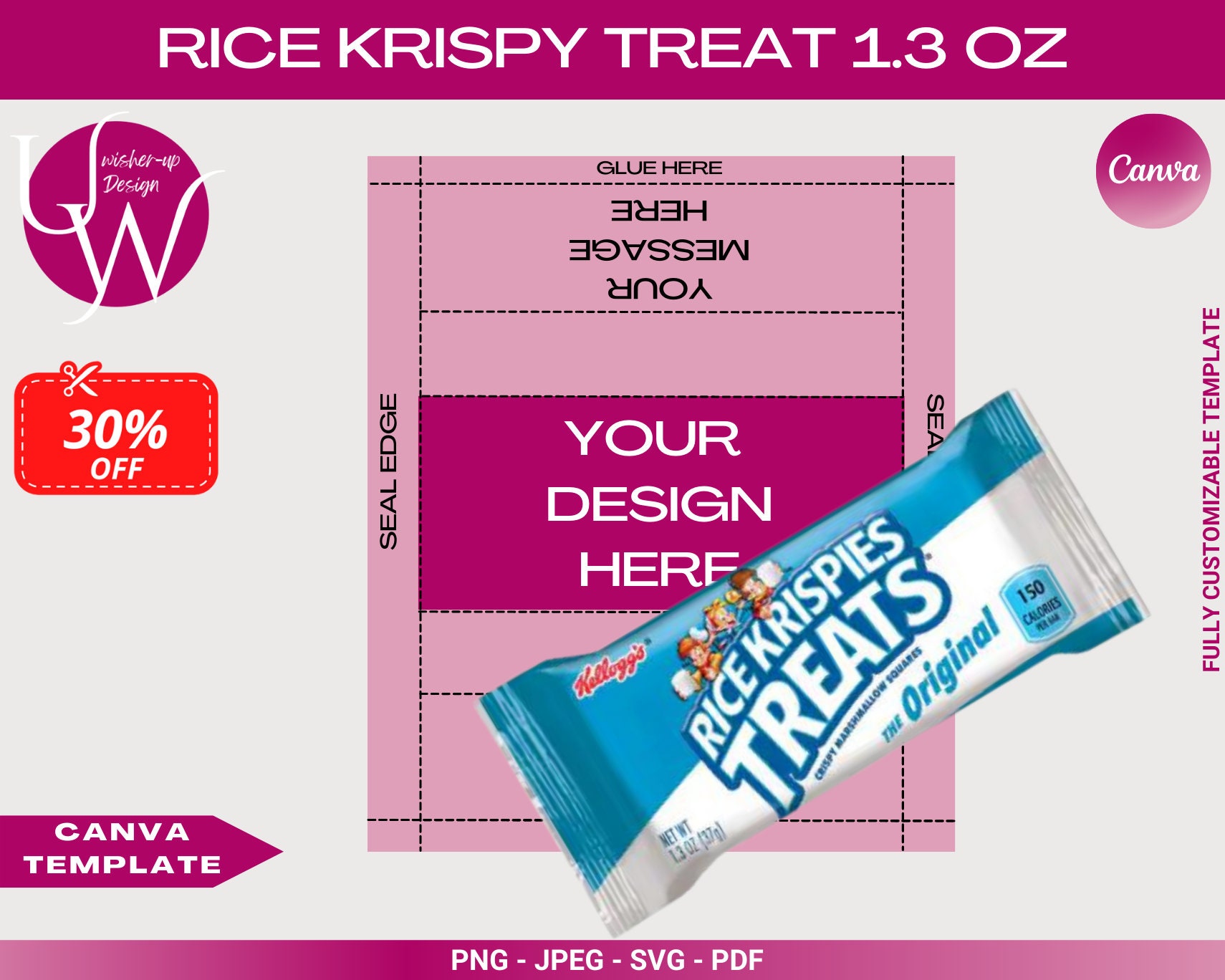 Rice krispie treat wrapper template free