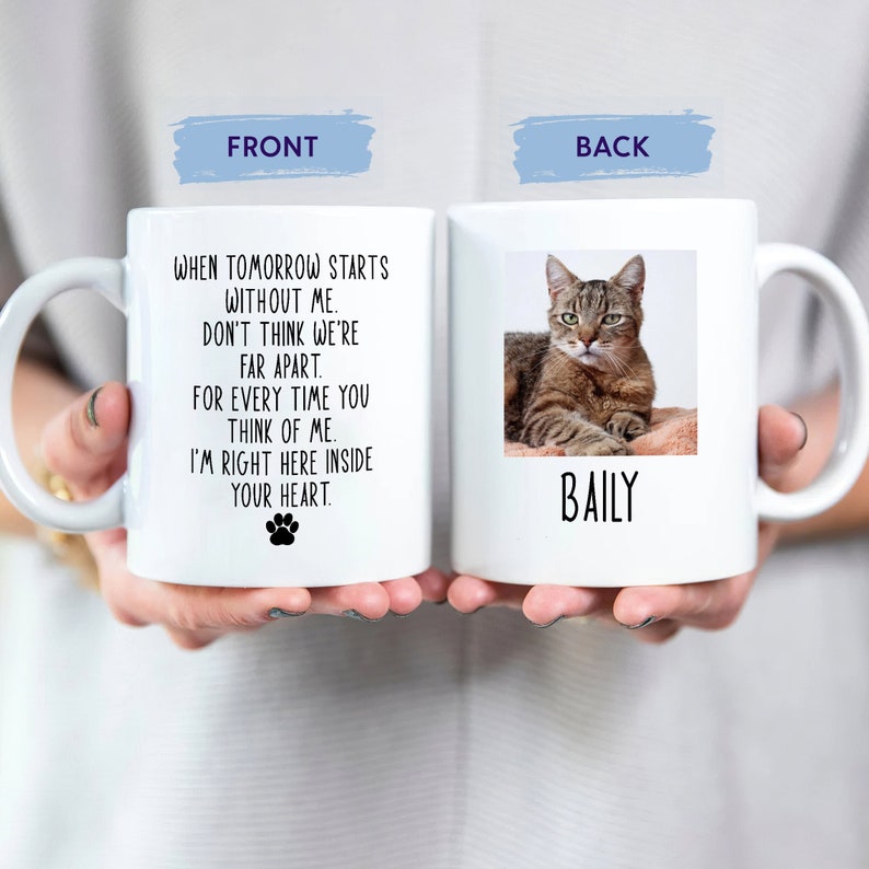 Cat Memorial Gift Mug Custom Cat Mug Cat Portrait Mug Cat image 1