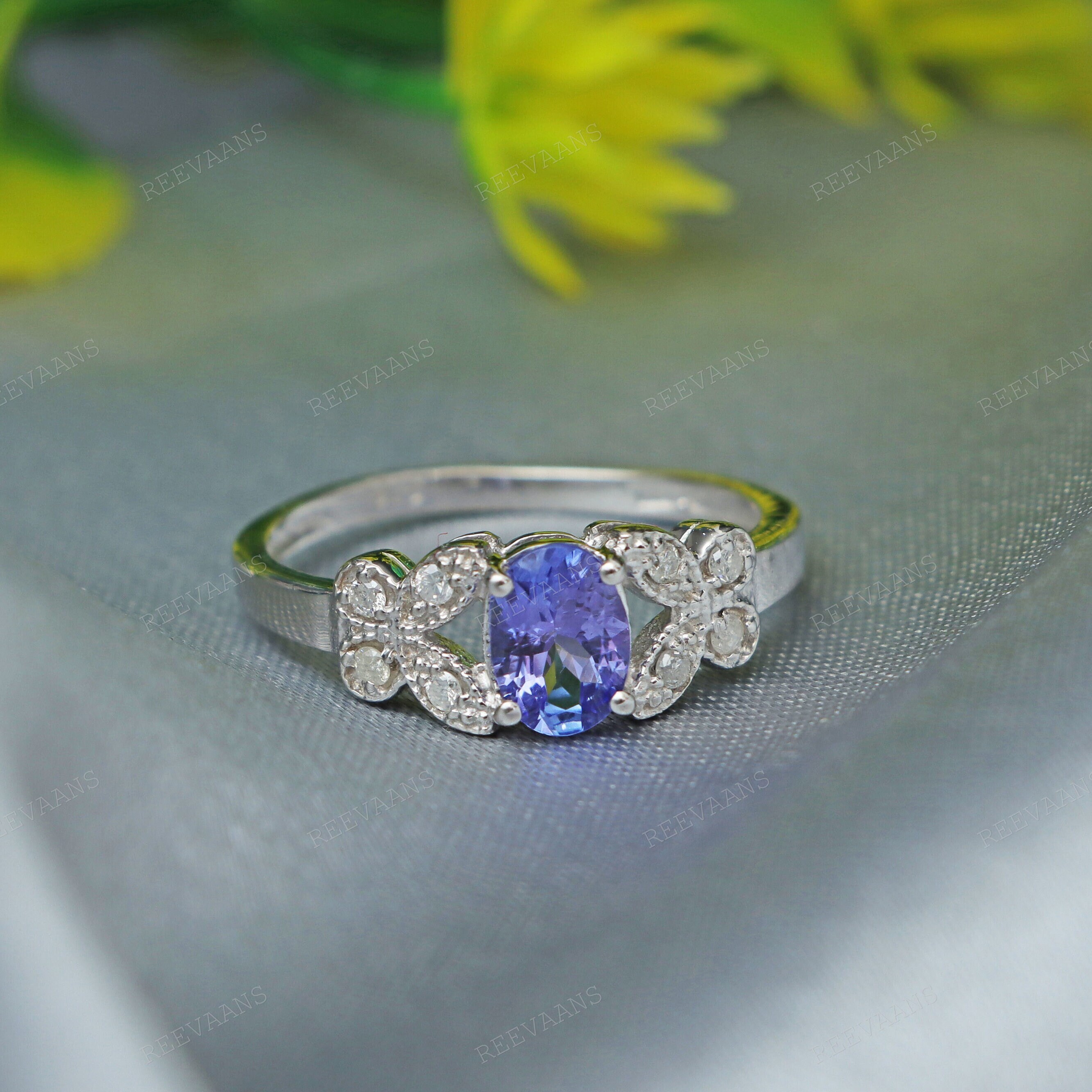 タンザナイト_蝶_指輪 Natural Tanzanite Butterfly Sterling Silver Ring : Gemstone