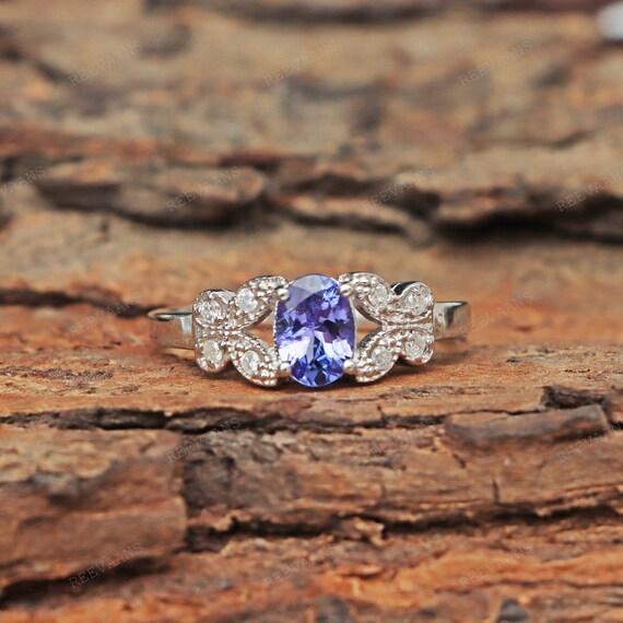 タンザナイト_蝶_指輪 Natural Tanzanite Butterfly Sterling Silver Ring : Gemstone