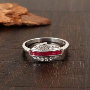 Natural Ruby Gemstone Stackable Ring: 925 Sterling Silver, Boho Band Dainty Birthstone Ring, Gifts image 8