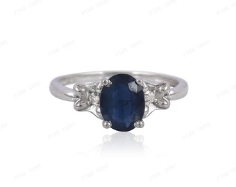 Blue Sapphire Ring, 925 Sterling Silver, September Birthstone, Handmade Gemstone Jewelry, Gift For Her