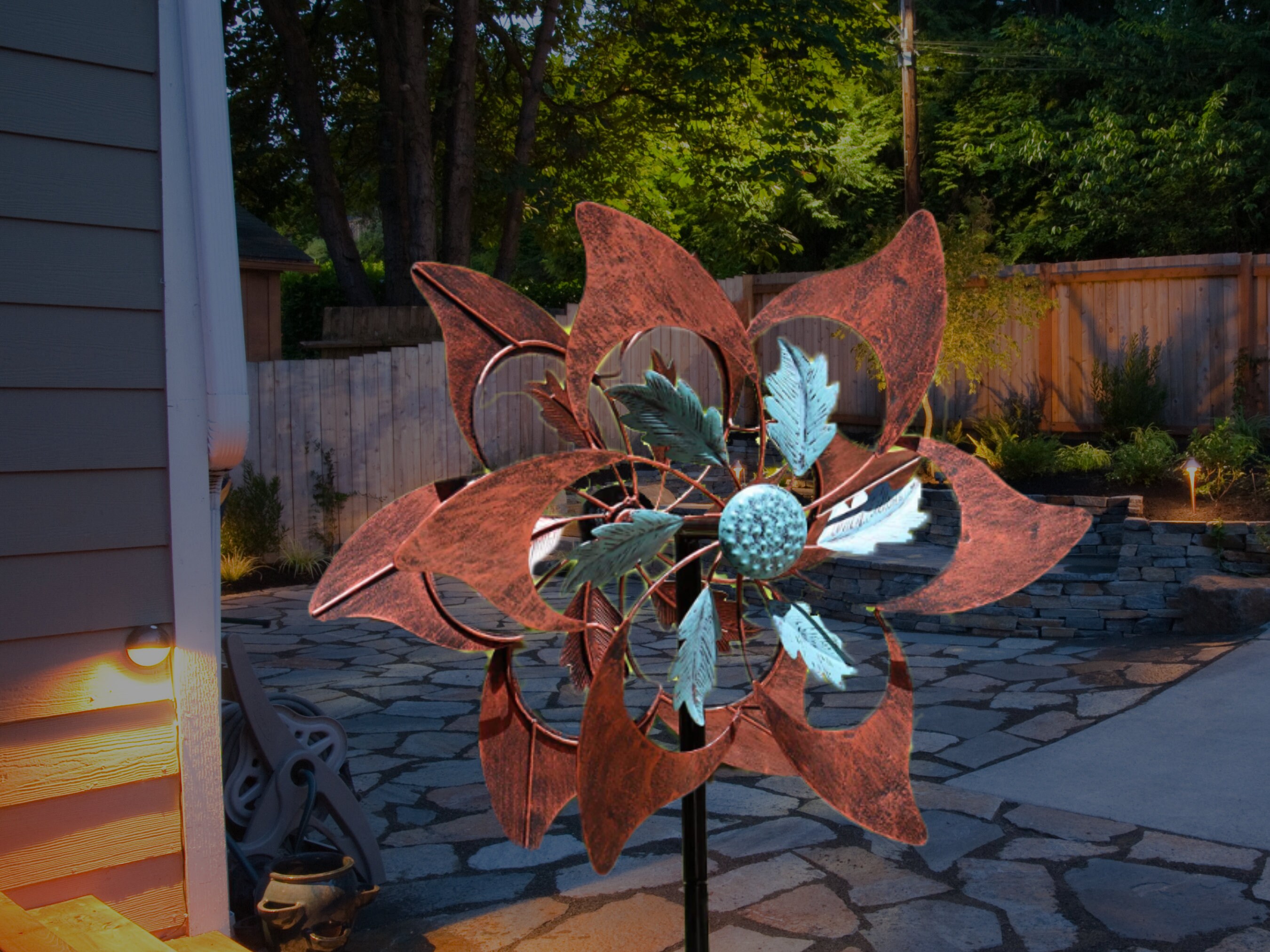 Rustic Wind Spinner Metal Yard Art Garden Decoration Etsy