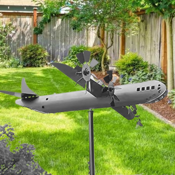 Metal Airplane Wind Spinner Etsy