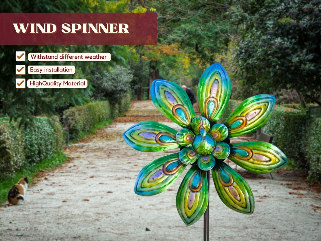 Rustic Wind Spinner, Metal Yard Art, Garden Decoration, Landscape, Yard