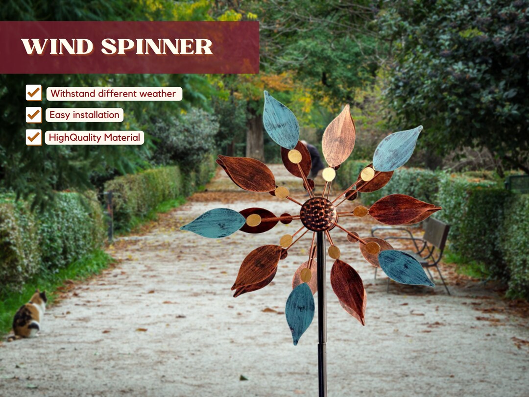 Vintage Wind Spinner, Metal Yard Art, Garden Decoration, Landscape Etsy