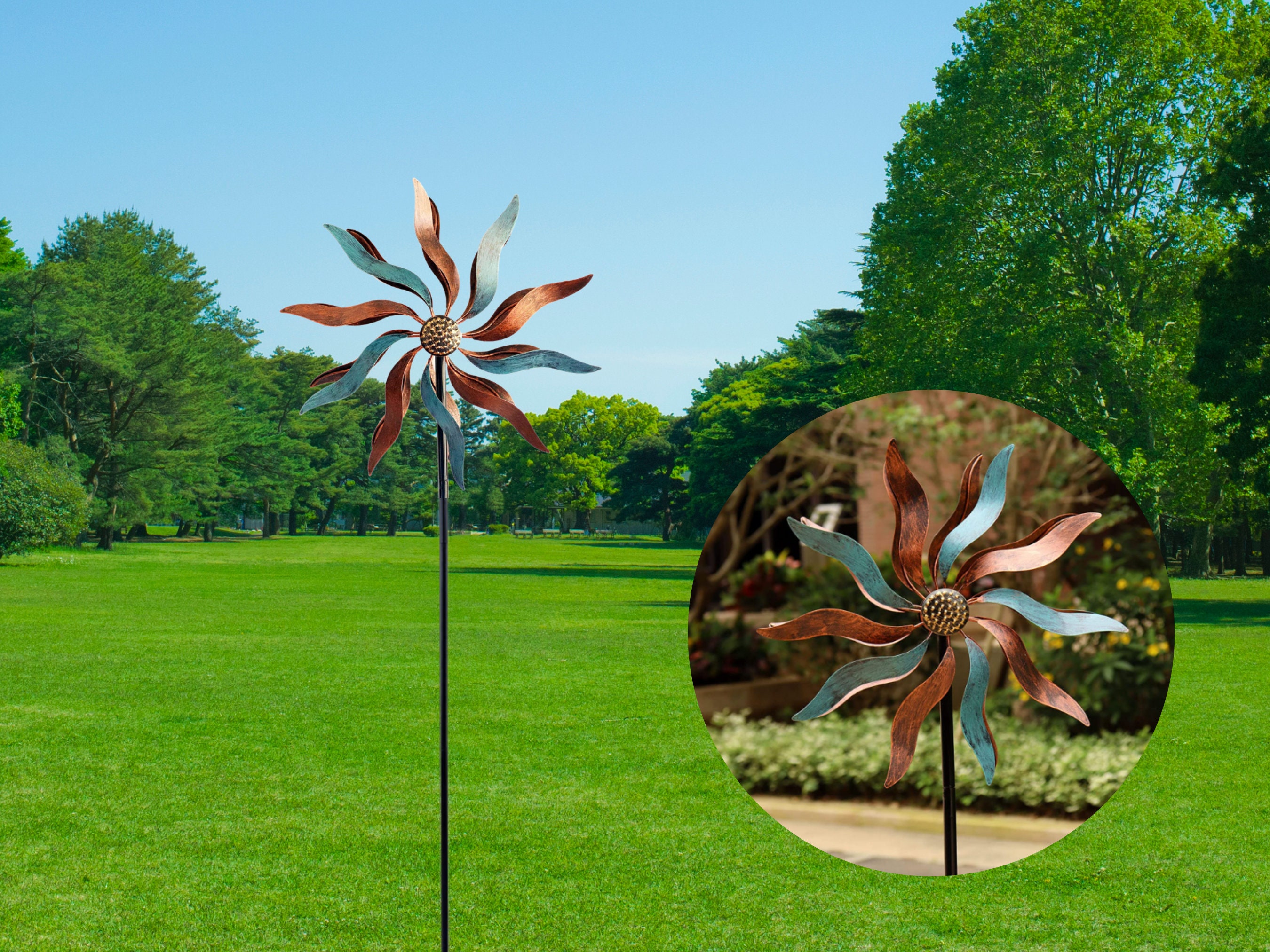 Rustic Wind Spinner, Metal Yard Art, Garden Decoration, Landscape Etsy