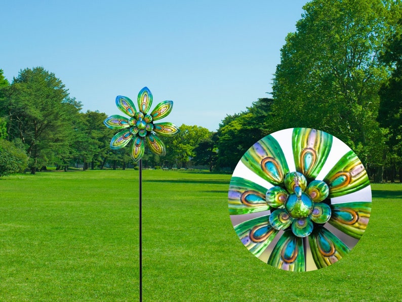 Rustic Wind Spinner, Metal Yard Art, Garden Decoration, Landscape, Yard