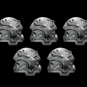 Primal Beasts Bear [Shoulders] Elite Upgrade Kit (Set of 5) - | Kitbash | Upgrade | Proxy | Wolf Guard | Trench Knights | Norse Vikings |