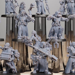 Scavenger Vicars (Set of 10) + Base(s) by Station Forge Miniatures - Mechanicus | Mars Tech Priests | Machine Cult | Grimdark Future