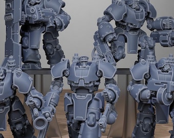 GrimGuard パワーアーマー部隊（5体セット）+ベース 16K | StationForge製 12K UHDプリント | 塹壕戦 | ローグ歩兵 | ヴォイドガード テンプラー