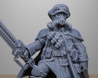 Oficial de la Guardia de Hielo GrimGuard + Base(s) Impresiones UHD de 16K / 12K de StationForge / Guerra de Trincheras / Infantería Rebelde / Templario de la Guardia del Vacío