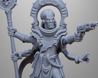 Xentari Cultist 12K | 16K UHD van StationForge Miniatures - | Grimdark | Xeno's | Buitenaards wezen | Schaduwen in de warp