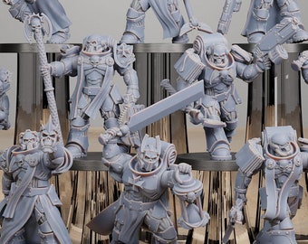 Socratis Reverends (Set of 10) + Base(s) by StationForge - Grimdark Future | Space Warriors | Military | Paladins |  | Leader