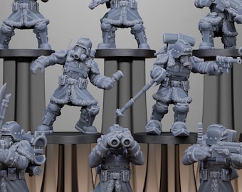 GrimGuard Frostwatch Patrol 2.0 (Set of 10) + Base(s) 16K | 12K UHD Prints by StationForge | Trench Warfare | Rogue Infantry