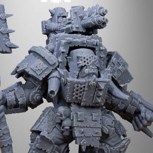 Orkaz Commander + Base(s) by StationForge | 8K Resin Printed Miniatures | Grimdark | Space Orks | Greenskins | Orc | Goblins