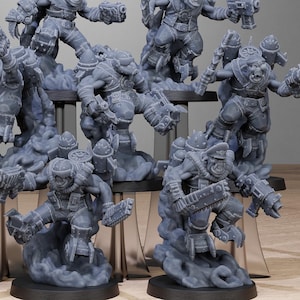 Orkaz Flyers (Set of 10) + Base(s) by StationForge | 8K Resin Printed Miniatures | Grimdark | Space Orks | Greenskins | Orc | Goblins