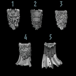 Primal Beasts Wolves [Belt & Loincloths #1] Elite Upgrade Kit (Set of 5) - | Kitbash | Proxy | Space Wolves | Grey Knights | Norse Vikings |