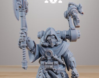 Scavenger Commander + Base(s) by StationForge Miniatures - Mars | Tech Priest | Nomad | Post Apocalyptic | Wasteland | Machine Cultists