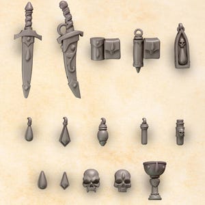 Pacchetto accessori e decorazioni Crimson Lords 16K / 24K UHD di Greytide Studios / Blood Angels / Angelic Marine / Grimdark Tabletop Wargaming