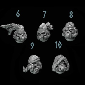 Primal Beasts Wolves [Köpfe #2] Elite Upgrade Kit (5er Set) - | Kitbsch | Proxy | Weltraum Wölfe | Graue Ritter | Nordische Wikinger |