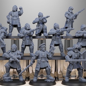 RoyalGuard Patrol (10er Set) + Basis(n) 16K | 12K UHD Drucke von StationForge Miniatures | Todesmarsch