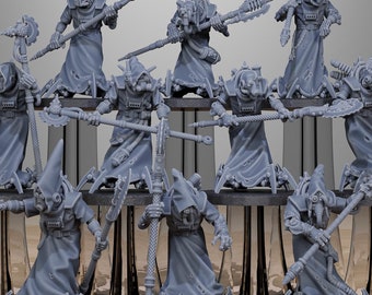 Scavenger Elders (Set of 10) + Base(s) by Station Forge Miniatures - Priests | Machine Cult | Grimdark Future