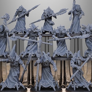 Scavenger Elders (Set of 10) + Base(s) by Station Forge Miniatures - Priests | Machine Cult | Grimdark Future