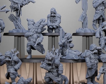 GrimGuard 目標マーカー（10個セット）+ ベース 16K | StationForge 製 12K UHD プリント | 塹壕戦 | ローグ歩兵 | ヴォイドガード テンプラー