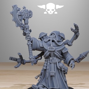 Scavenger Syn Priest + Base(s) by Station Forge Miniatures - Mechanicus | Mars Tech Priests | Machine Cult | Grimdark Future