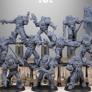 Korrumpierte Sokratis-Infanterie (10er Set) + Basis(n) 16K | 12K UHD Drucke von StationForge Miniatures | Chaos-Raum | Verräter Krieger | Marineinfanteri