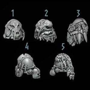 Primal Beasts Wolves [Shoulderpads #1] Elite Upgrade Kit (Set of 5) - | Kitbash | Proxy | Space Wolves | Grey Knights | Norse Vikings |