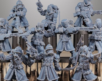 GrimGuard Frostwatch (Set of 10) + Base(s) 16K | 12K UHD Prints by StationForge | Trench Warfare | Rogue Infantry | Void Guard Templar