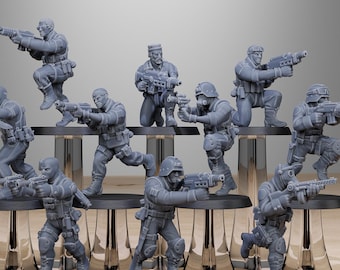 GrimGuard カウンターテラー（10個セット）+ベース 16K | StationForge製 12K UHDプリント | 塹壕戦 | ローグ歩兵 | ヴォイドガード テンプラー