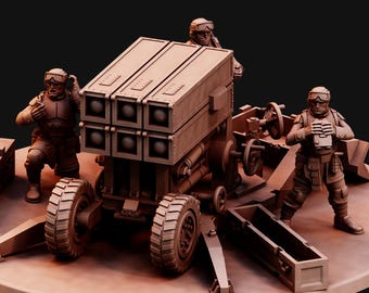 Desert Hawks Artillery Regiment Rocket + Base(s) by Red Pilgrim Miniatures - | Grimdark Future | Legion | Trench Guards | Zealot Templars