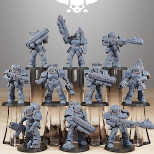 Socratis Ravagers (Set of 10) | Modular Navy Space Pirate Warrior Paladins | 8k High Detail Resin Print by Station Forge